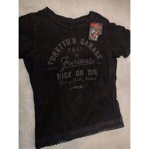 FAST AND FURIOUS  Women's BLACK Medium Fitted Toretto's Garage